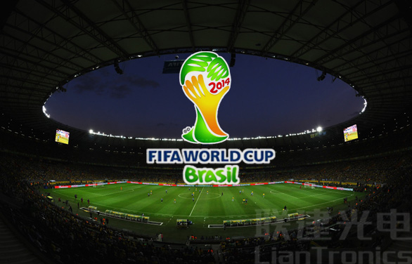 尊龙凯时人生就是搏LED显示屏闪灼天下杯足球场